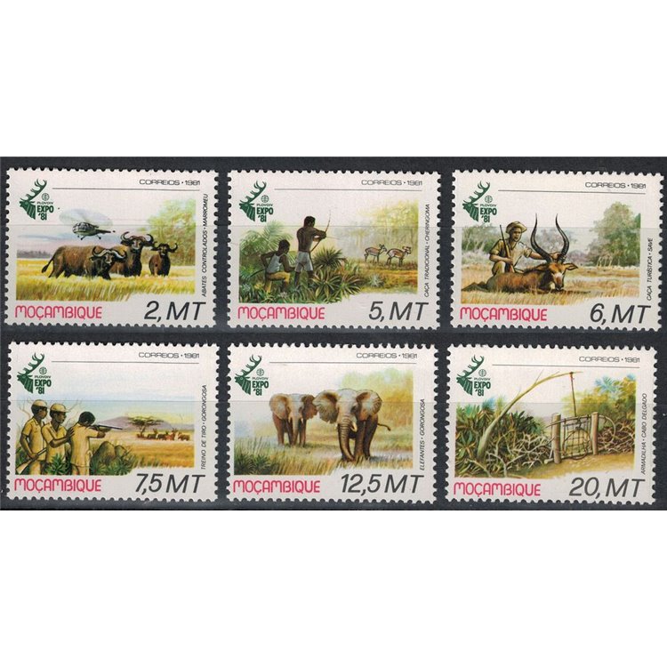 MOZAMBIQUE 1981 International Hunting Exhibition 6v MNH**