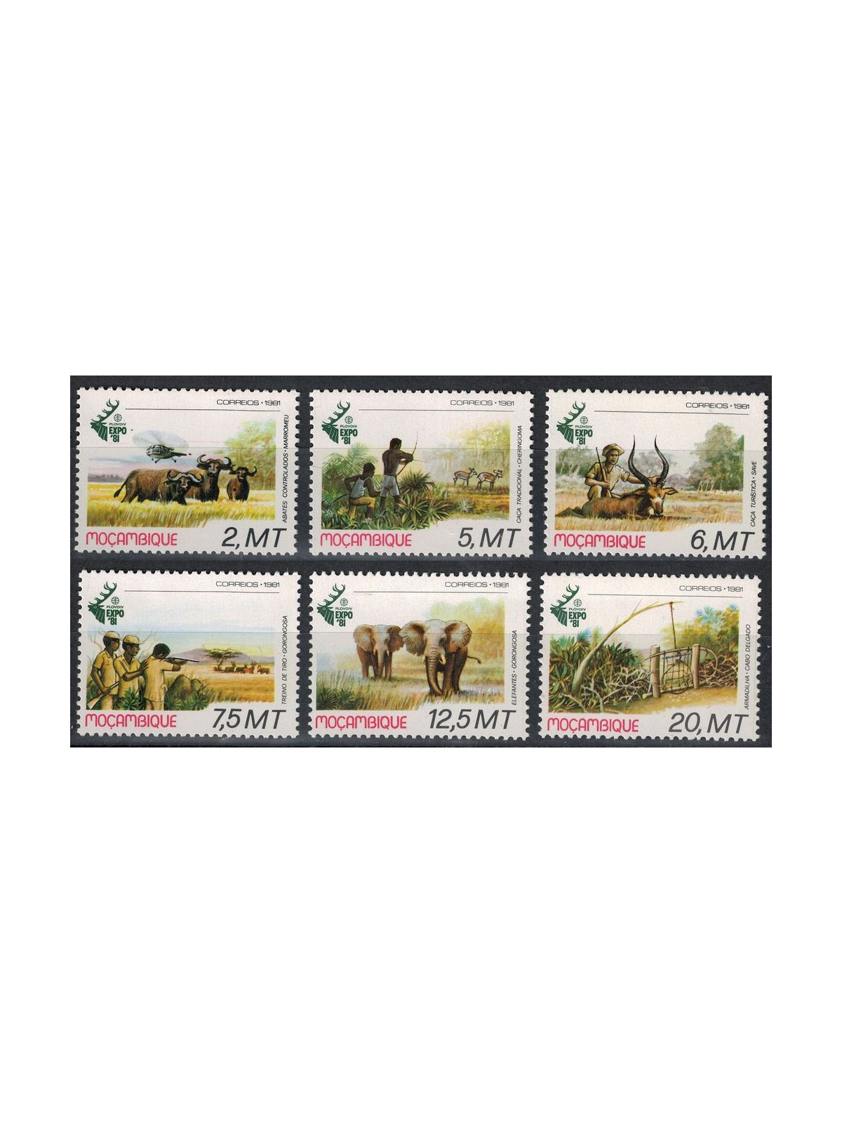 MOZAMBIQUE 1981 International Hunting Exhibition 6v MNH**