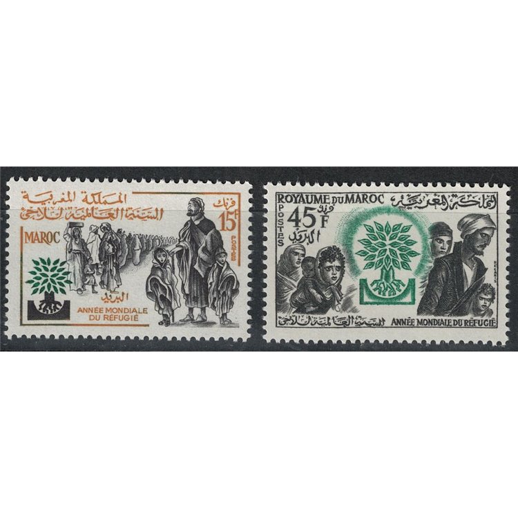 MOROCCO 1960 World Refugee Year 2v MNH**