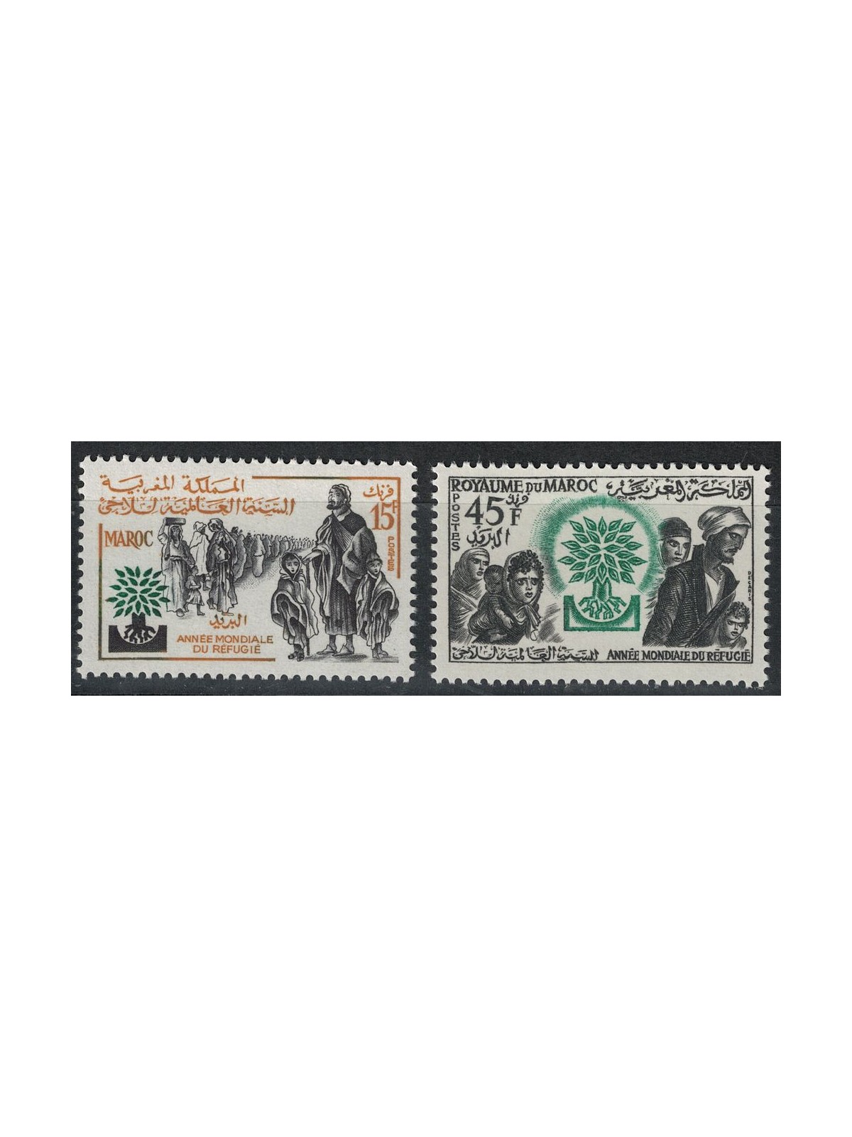 MOROCCO 1960 World Refugee Year 2v MNH**