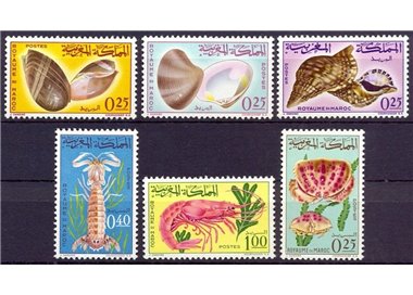 MOROCCO 1965 Shells and crustaceans 6v MNH**