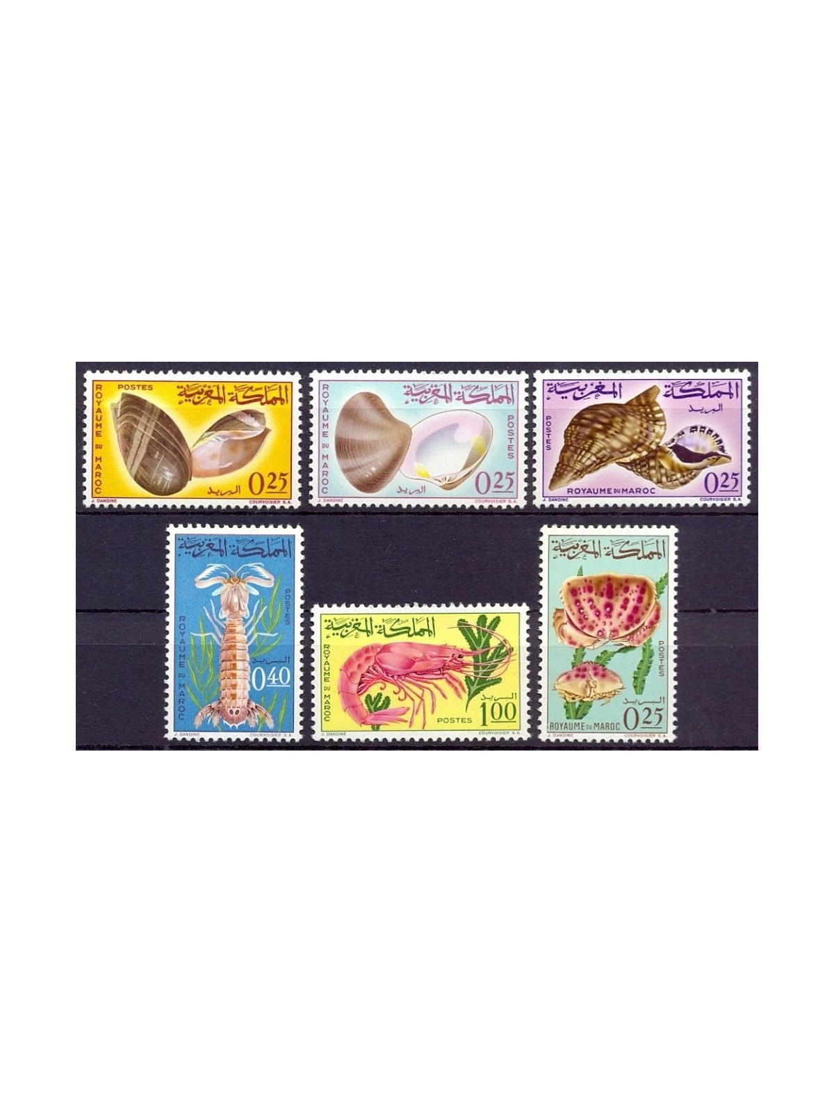 MAROCCO 1965 Conchiglie e crostacei 6v MNH**