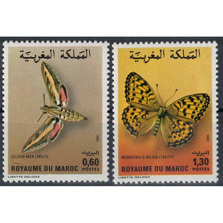 MAROCCO 1986 Fauna, farfalle 2v MNH**