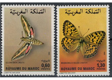 MAROCCO 1986 Fauna, farfalle 2v MNH**
