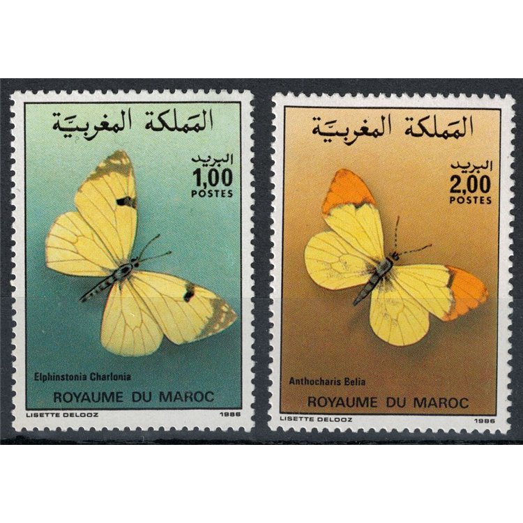 MAROCCO 1979 Fauna marocchina, farfalle 2v MNH**