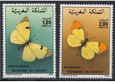 MAROCCO 1979 Fauna marocchina, farfalle 2v MNH**