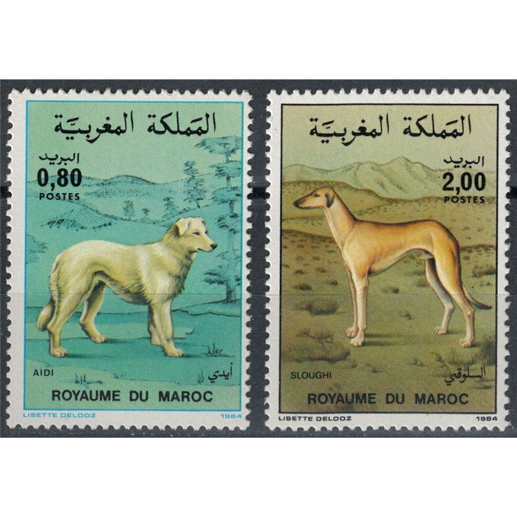 MOROCCO 1984 African Dogs 2v MNH**