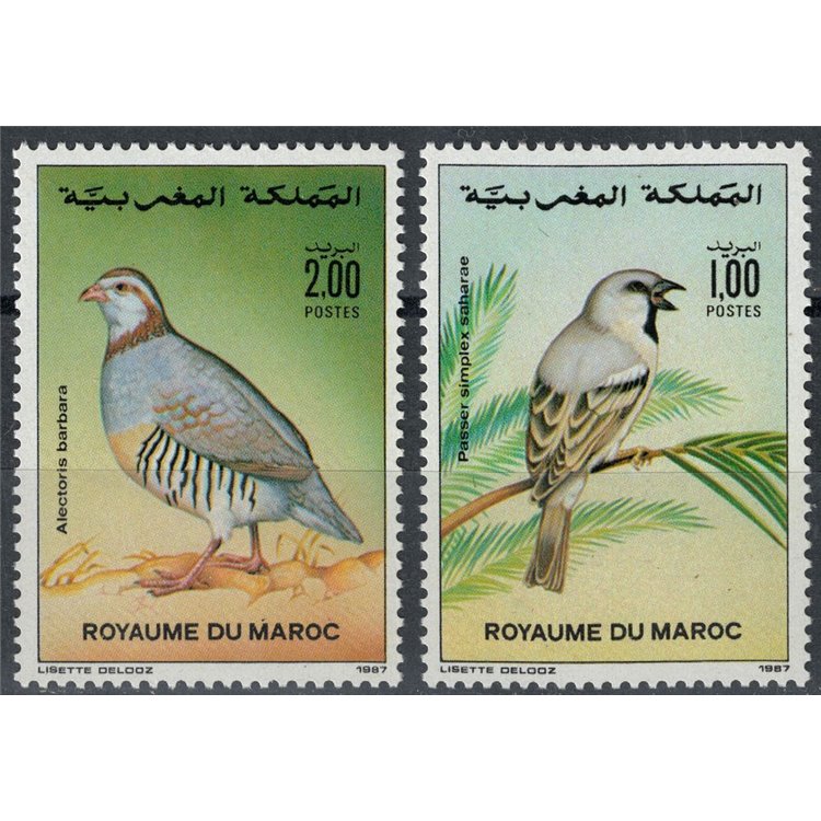 MAROCCO 1987 Fauna, uccelli 2v MNH**