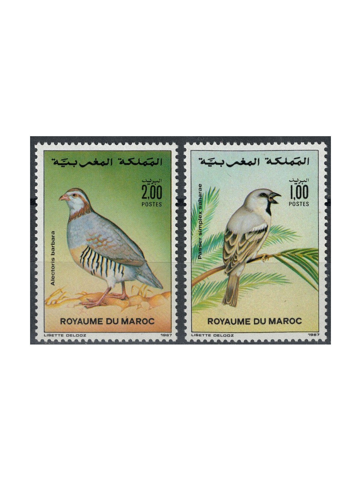 MAROCCO 1987 Fauna, uccelli 2v MNH**
