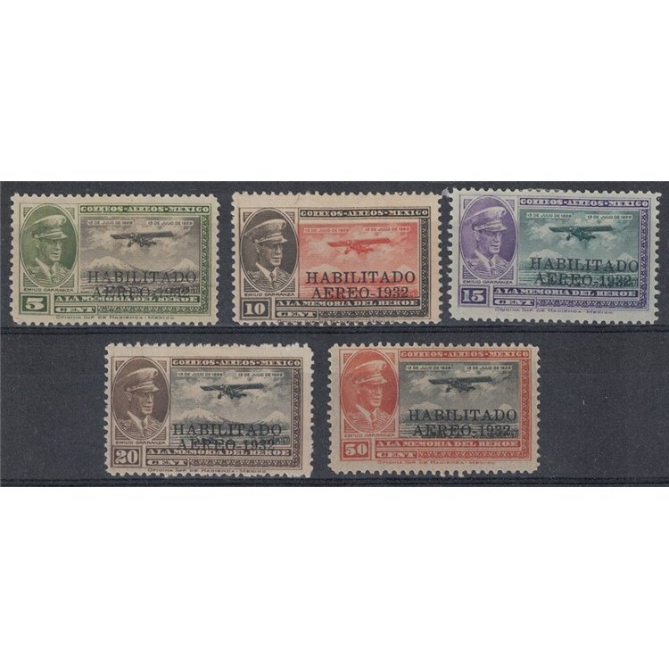 MESSICO 1932 Posta aerea (Carranza) 5v MH*