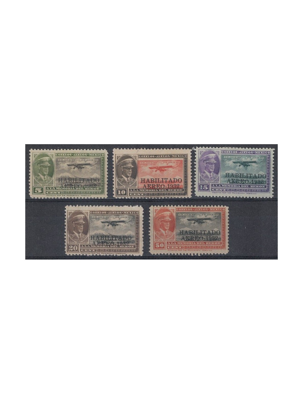 MEXICO 1932 Airmail (Carranza) 5v MH*