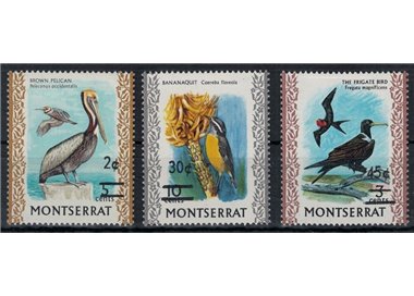 MONTSERRAT 1976 Serie ordinaria, uccelli 3v MNH**