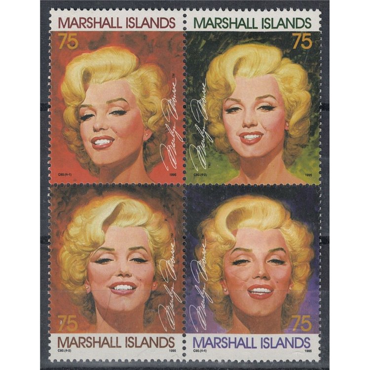 MARSHALL ISLANDS 1995 Marilyn Monroe 4v MNH**