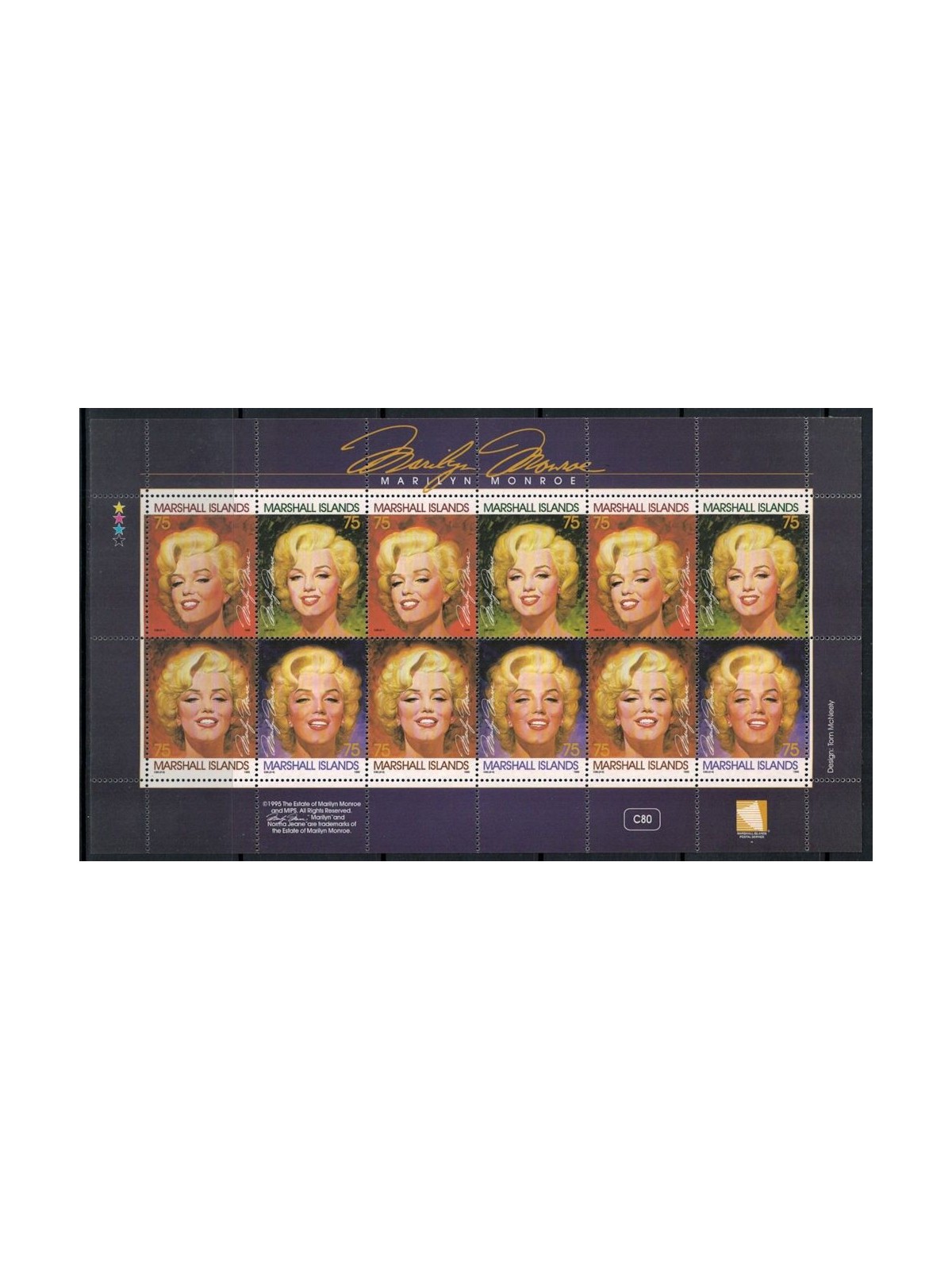 MARSHALL ISLANDS 1995 Marilyn Monroe MF MNH**