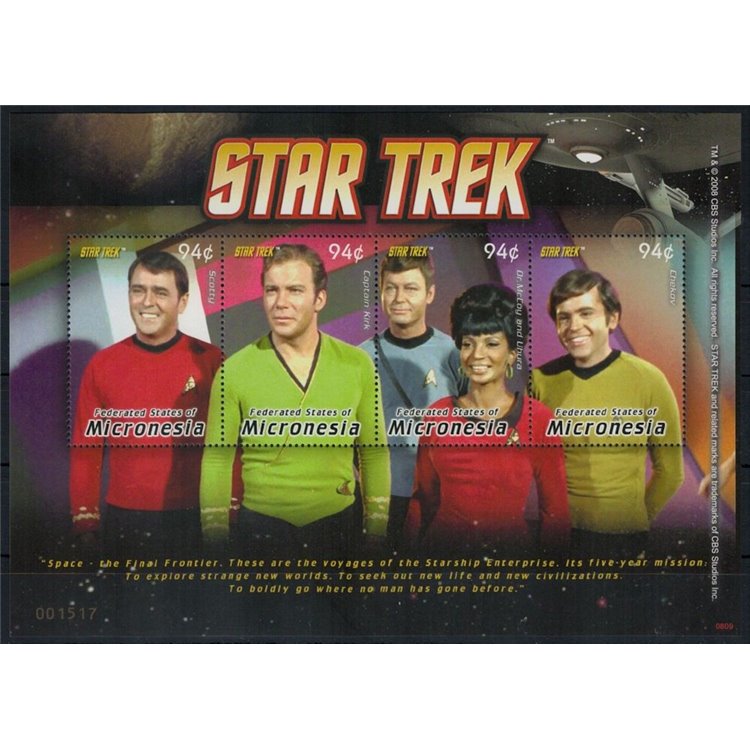 MICRONESIA 2008 Cinema, Star Trek (I) 4v MNH**