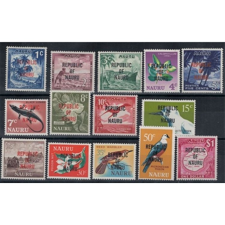 NAURU 1968 Soprastampati 14v MNH**