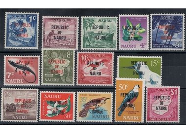 NAURU 1968 Overprinted 14v MNH**