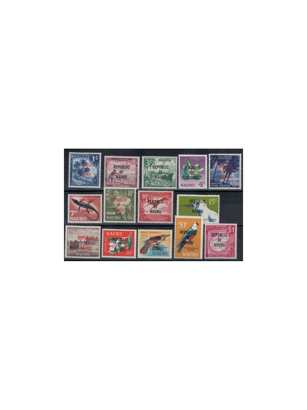 NAURU 1968 Soprastampati 14v MNH**