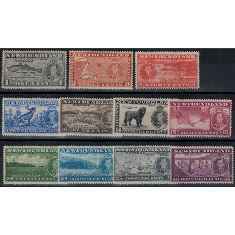NEWFOUNDLAND 1937 Coronation 11v MH*