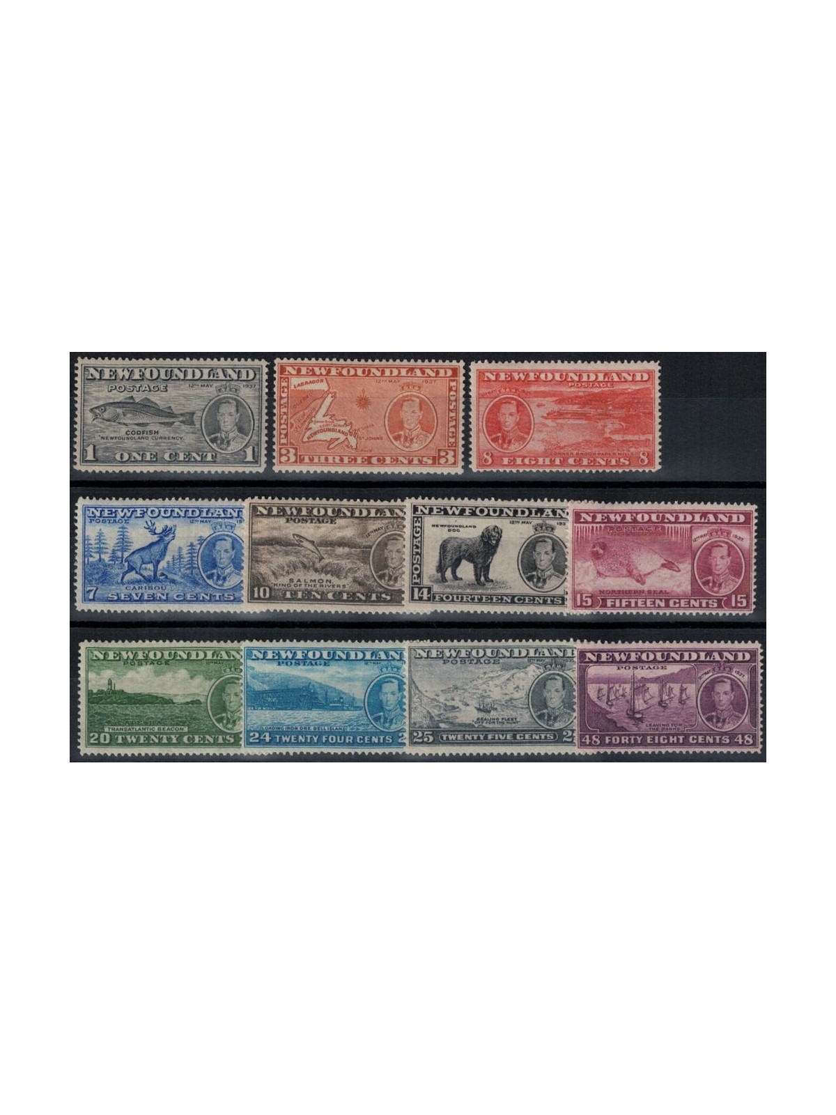 NEWFOUNDLAND 1937 Coronation 11v MH*