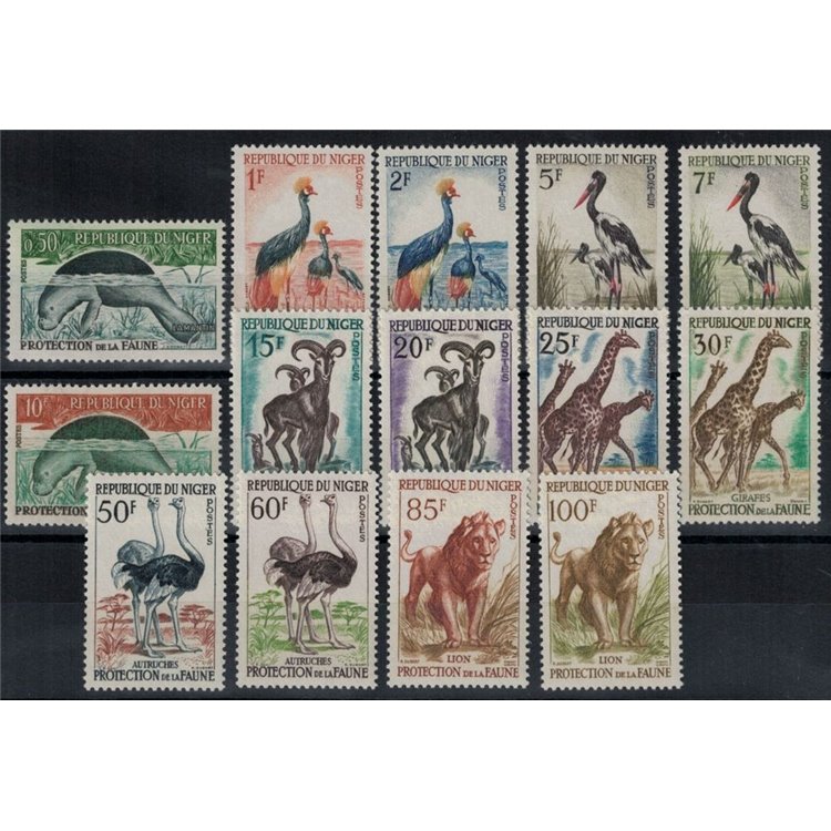 NIGER 1959-62 Fauna, animali 14v MNH**