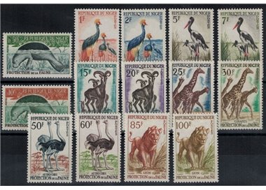 NIGER 1959-62 Fauna, animali 14v MNH**