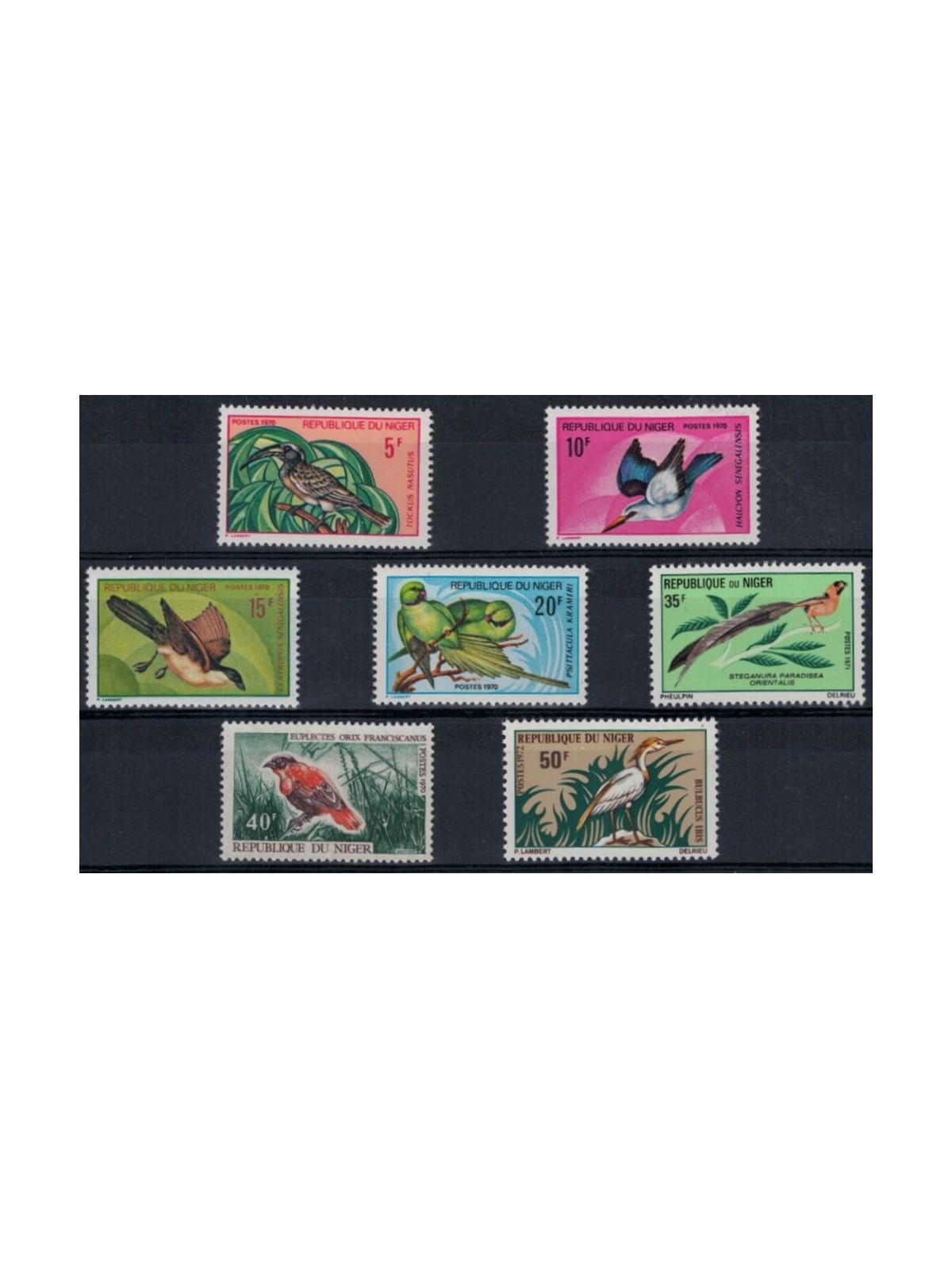 NIGER 1970-72 Birds 7v MNH**
