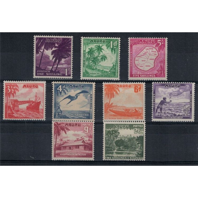 NAURU 1954 Serie ordinaria 9v MNH**