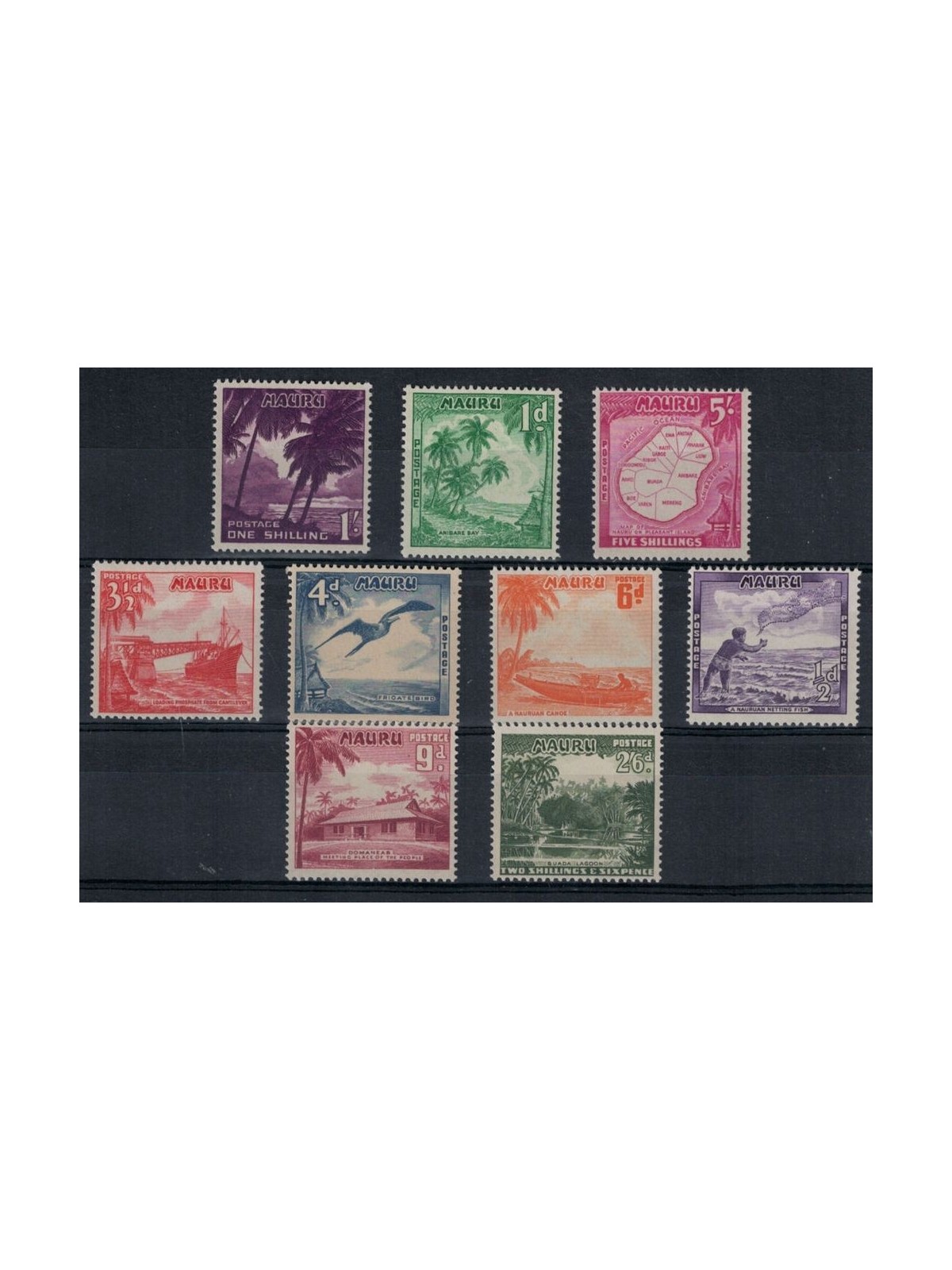 NAURU 1954 Ordinary series 9v MNH**