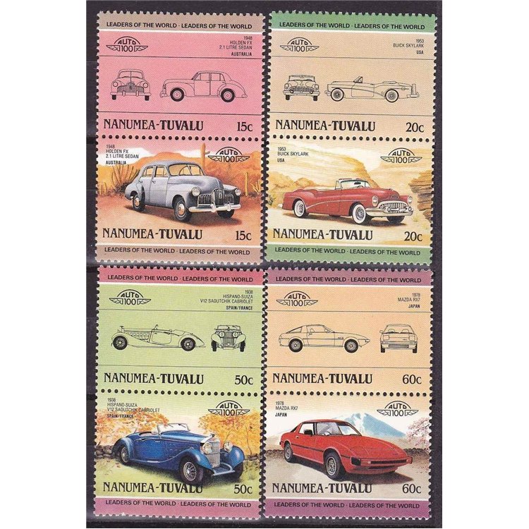 NANUMEA 1985 Cars 8v MNH**