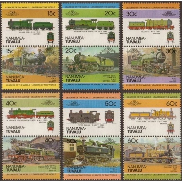 NANUMEA 1984 Treni, locomotive 12v MNH**