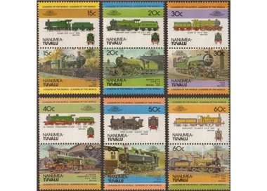 NANUMEA 1984 Trains, locomotives 12v MNH**
