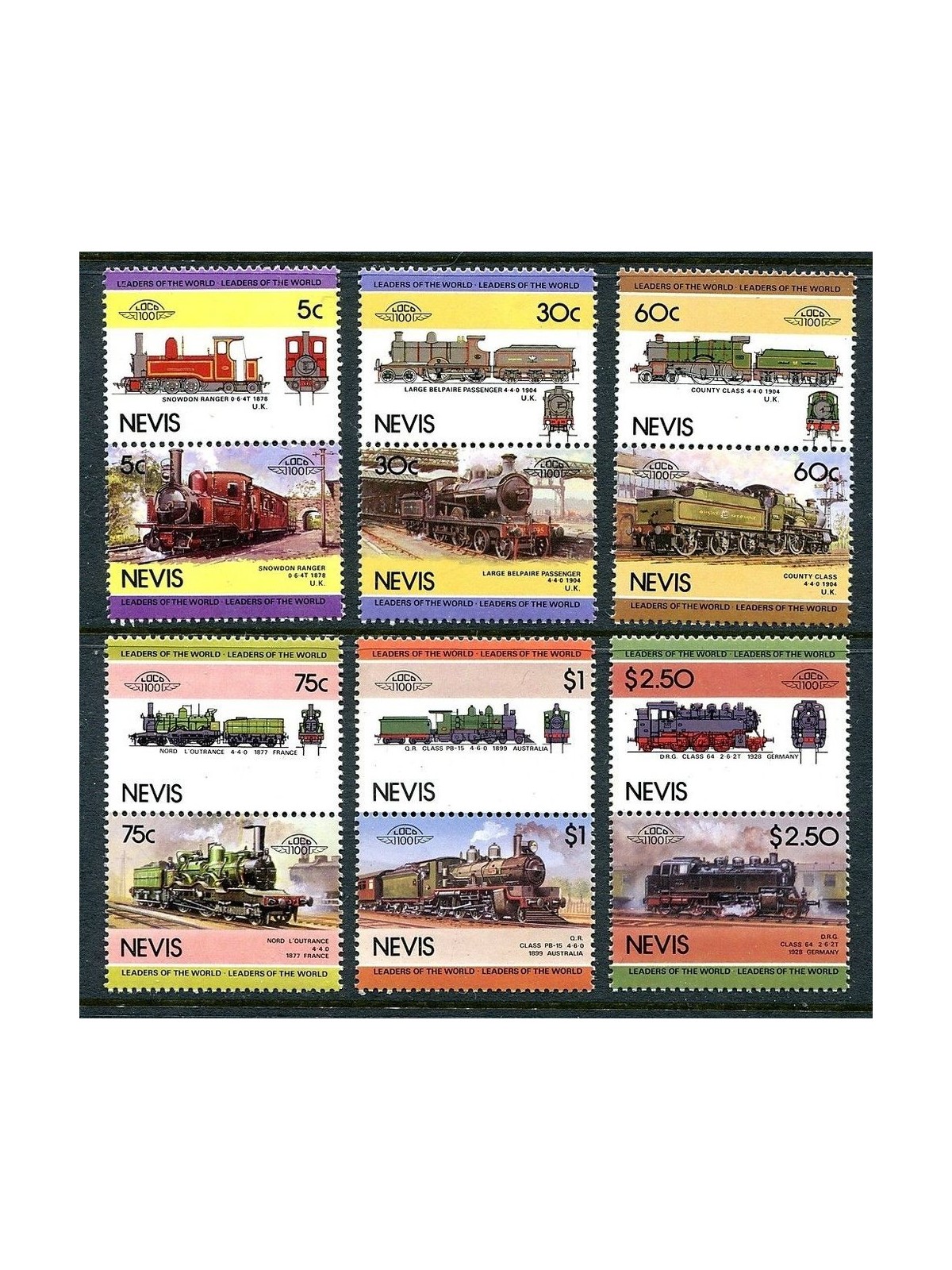 NEVIS 1985 Locomotives (IV) 12v MNH**