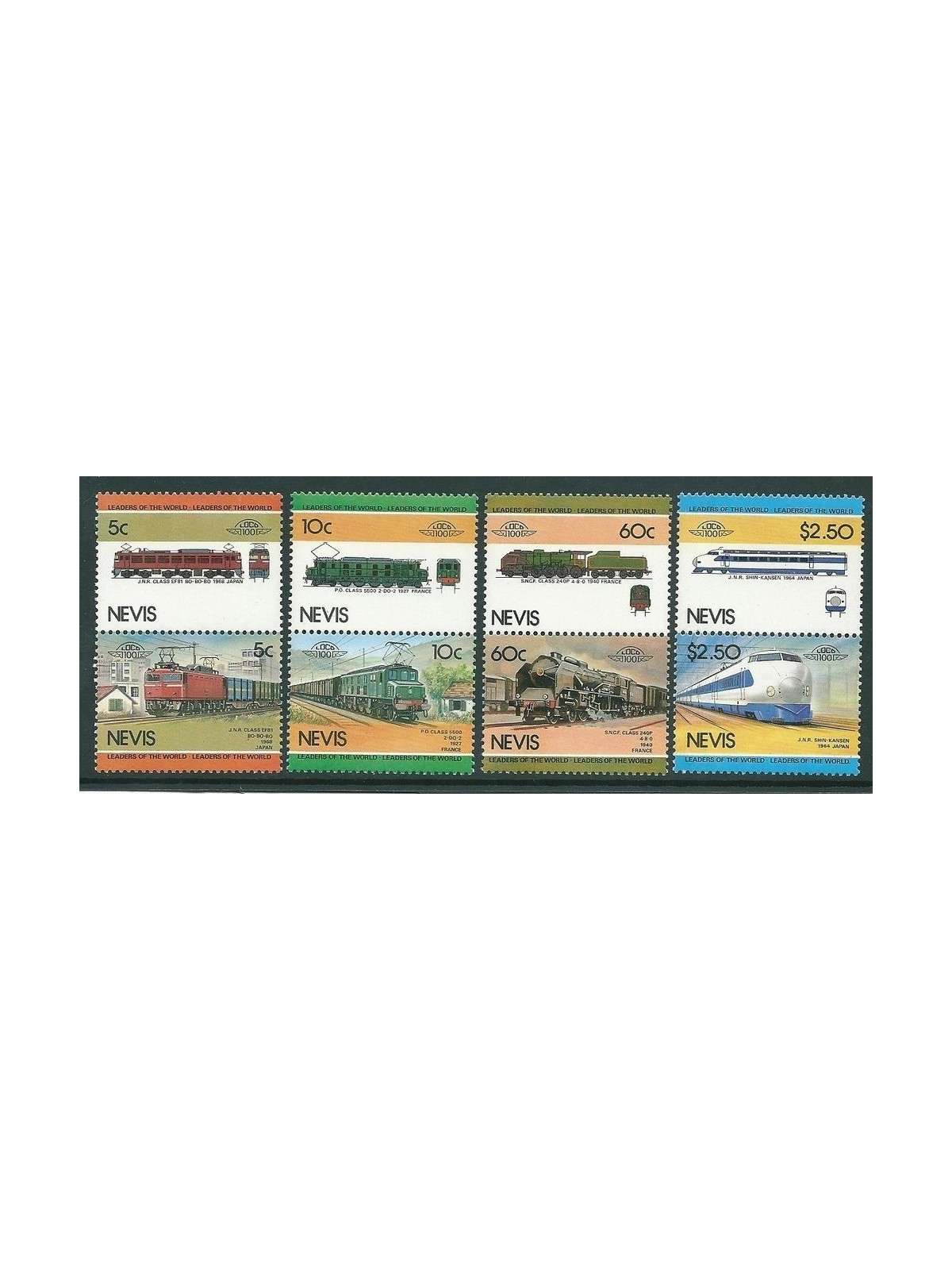NEVIS 1984 Locomotives (II) 8v MNH**