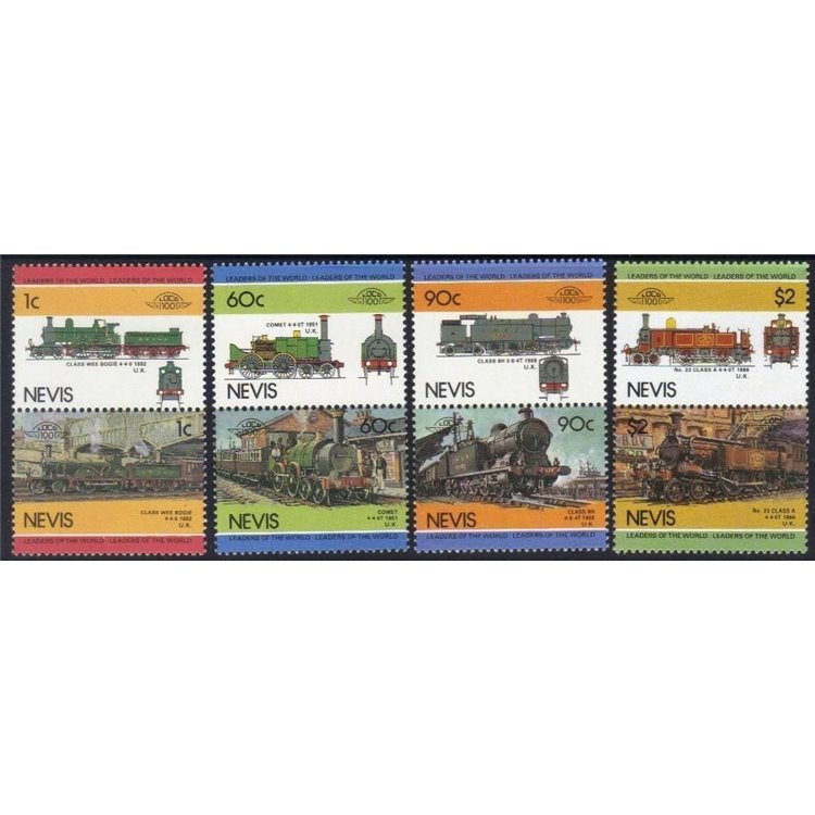 NEVIS 1984 Locomotive (III) 8v MNH**