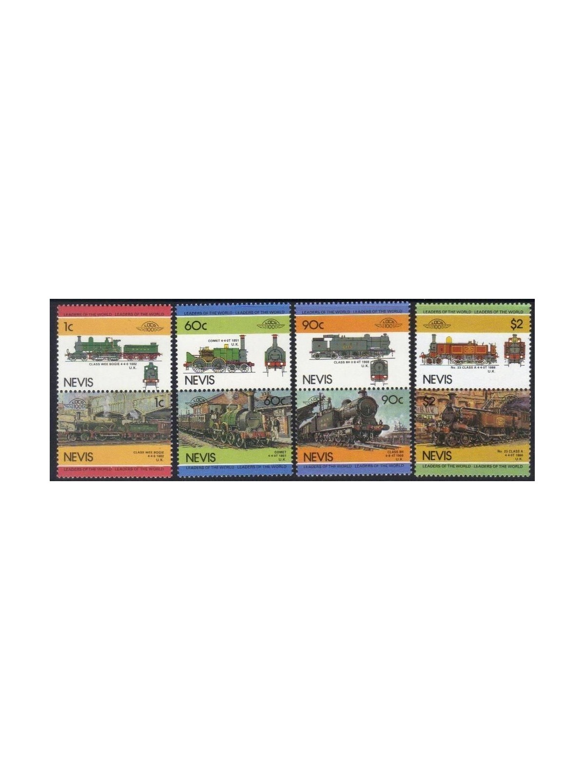 NEVIS 1984 Locomotives (III) 8v MNH**