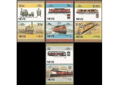 NEVIS 1986 Locomotives (V) 8v MNH**