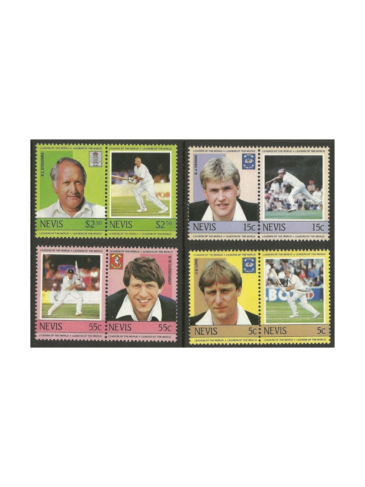 NEVIS 1984 Cricket champions (II) 8v MNH**
