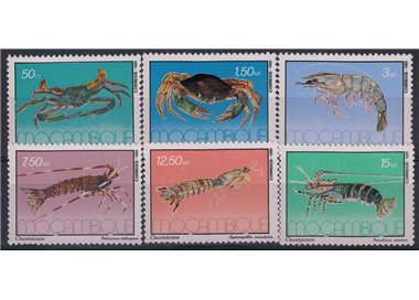 MOZAMBICO 1981 Fauna marina, crostacei 6v MNH**