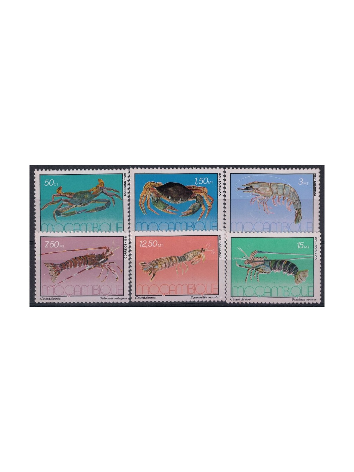 MOZAMBICO 1981 Fauna marina, crostacei 6v MNH**