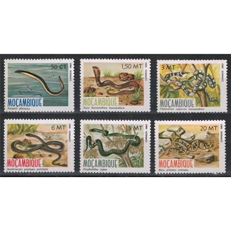 MOZAMBICO 1982 Fauna, serpenti 6v MNH**