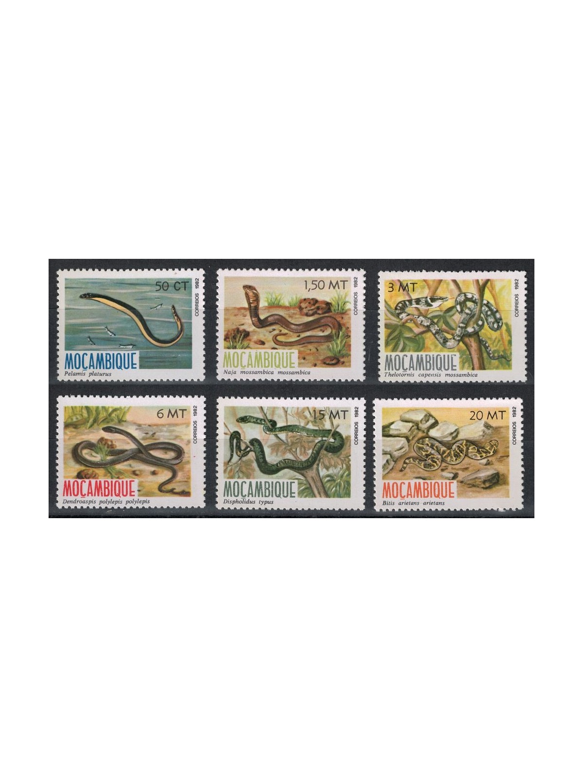 MOZAMBICO 1982 Fauna, serpenti 6v MNH**