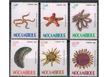 MOZAMBIQUE 1982 Marine fauna, echinoderms 6v MNH**