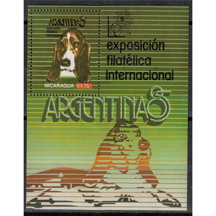 NICARAGUA 1985 Esposizione filatelica internazionale BF MNH**