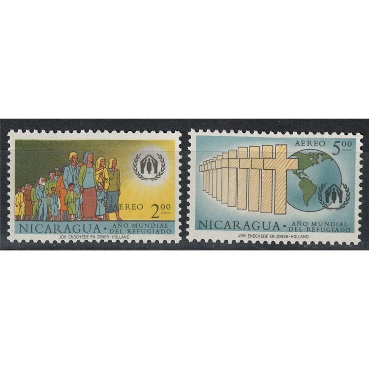 NICARAGUA 1960 World Refugee Year 2v MNH**
