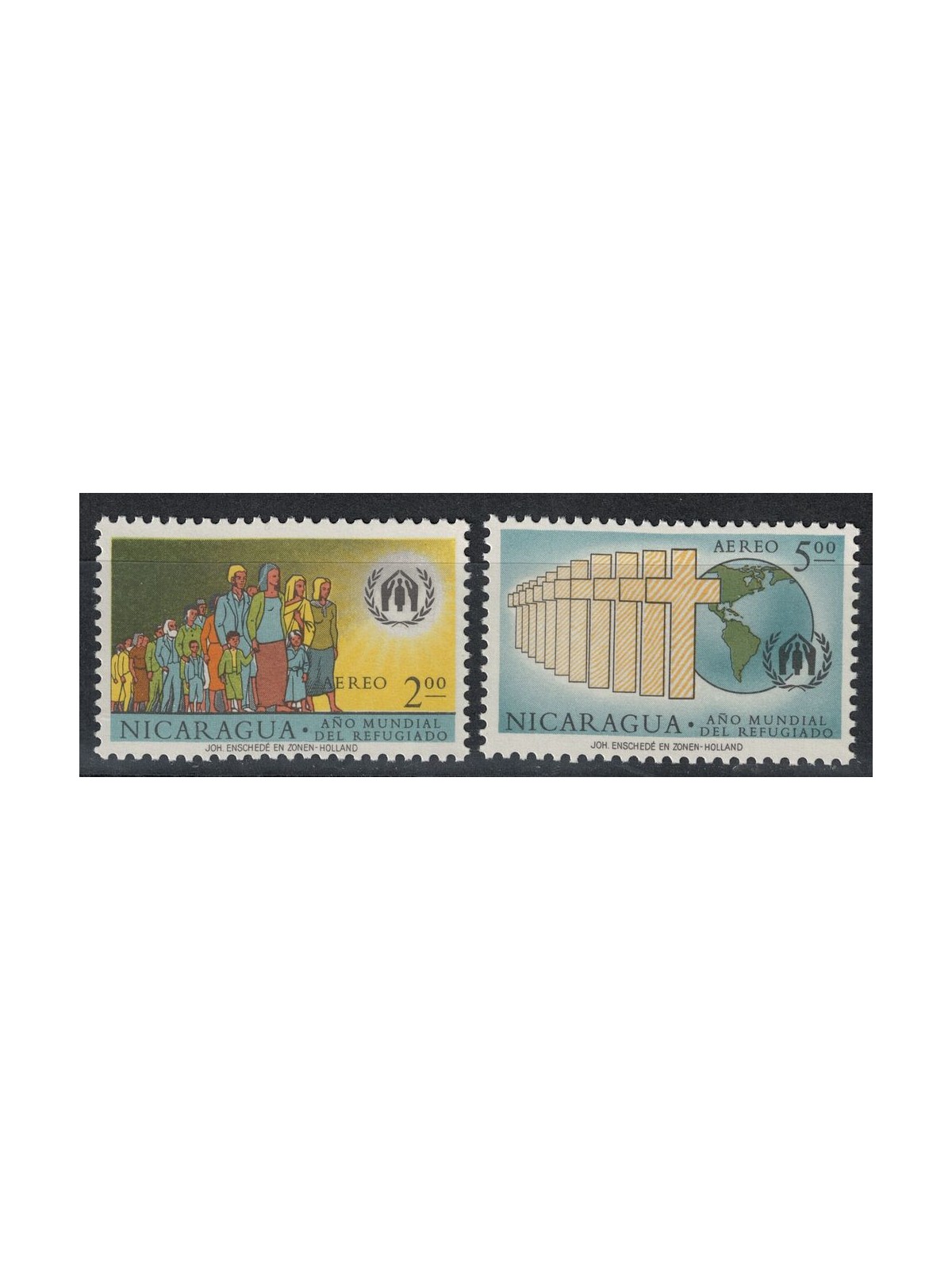 NICARAGUA 1960 World Refugee Year 2v MNH**