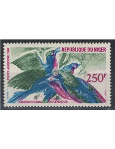 NIGER 1968 Fauna, uccelli, posta aerea MNH**