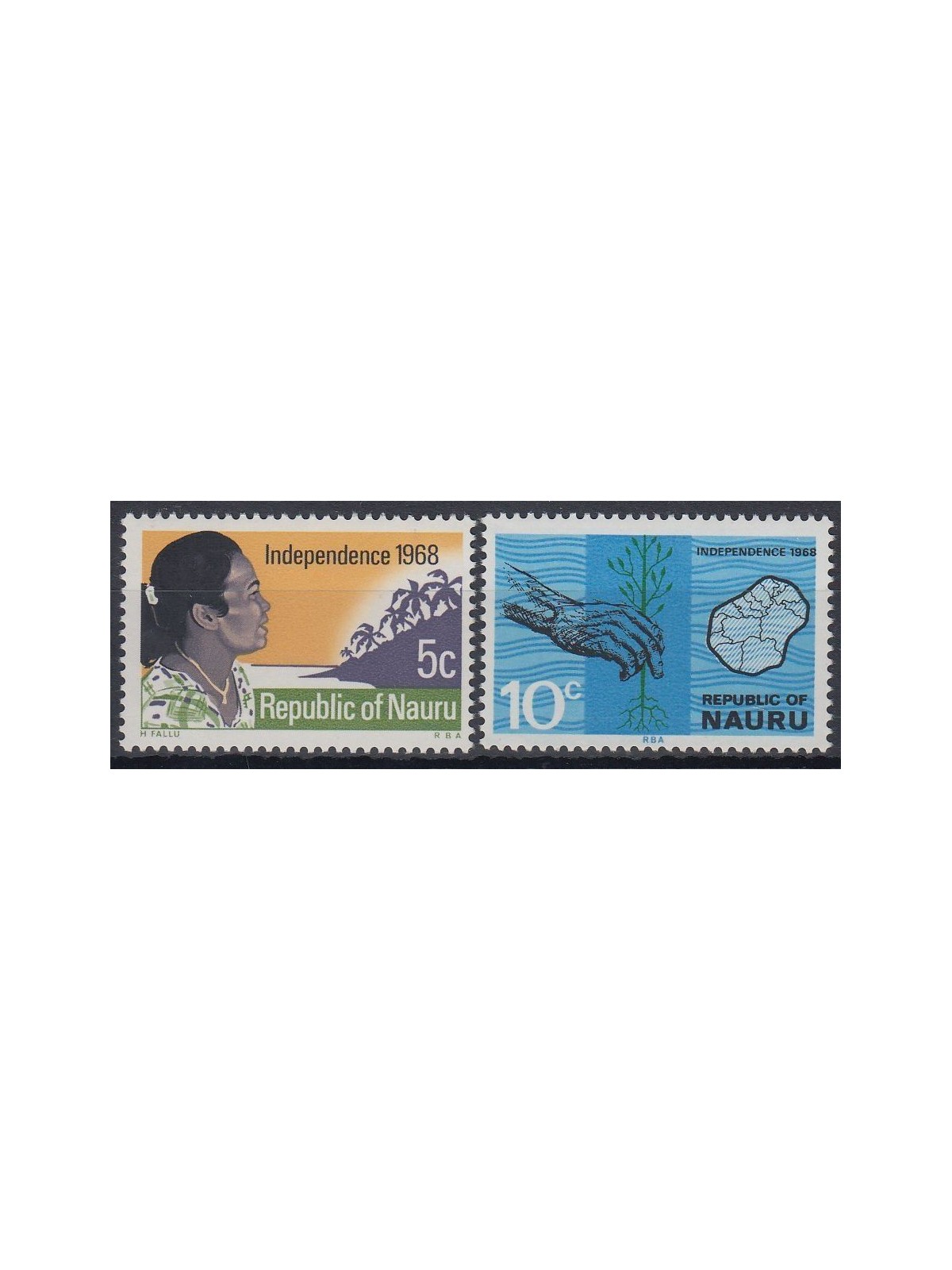 NAURU 1968 Independence 2v MNH**