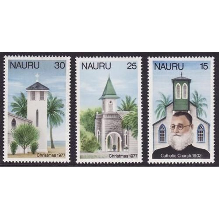 NAURU 1977 Christmas 3v MNH**