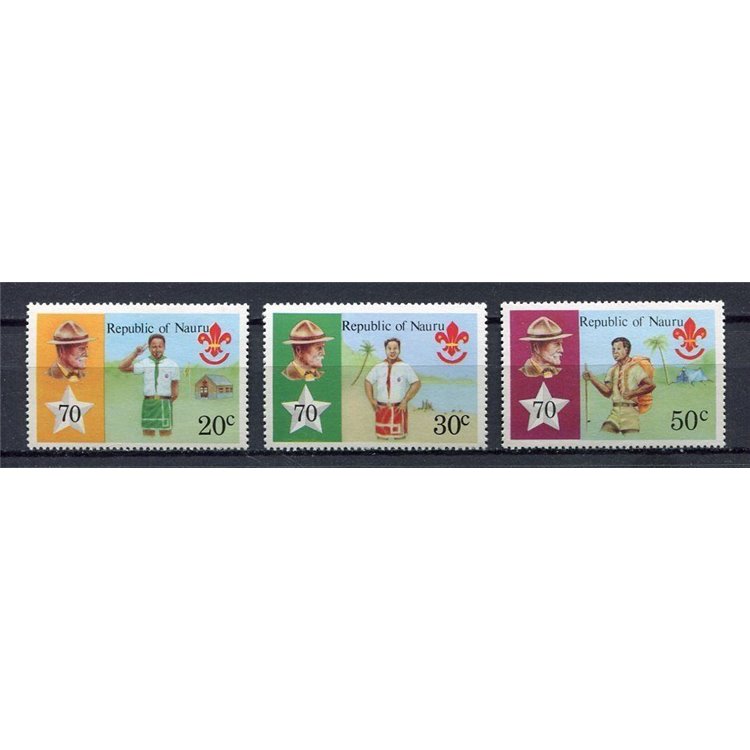 NAURU 1978 Anniversario del movimento scout 3v MNH**
